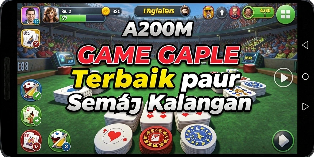 Screenshot A200M menampilkan gameplay seru permainan Gaple.