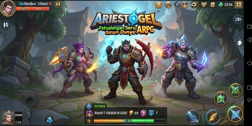 Tangkapan layar menampilkan aksi hebat dalam dunia ARPG ARIESTOGEL.