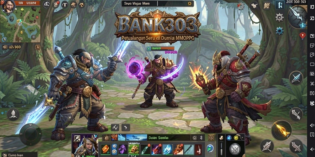 Tampilan gameplay seru di dunia panggung MMORPG BANK303.