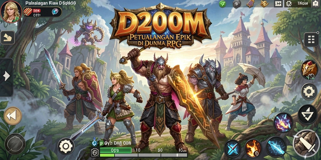 Tampilan gameplay D200M yang mendebarkan dan penuh aksi RPG.