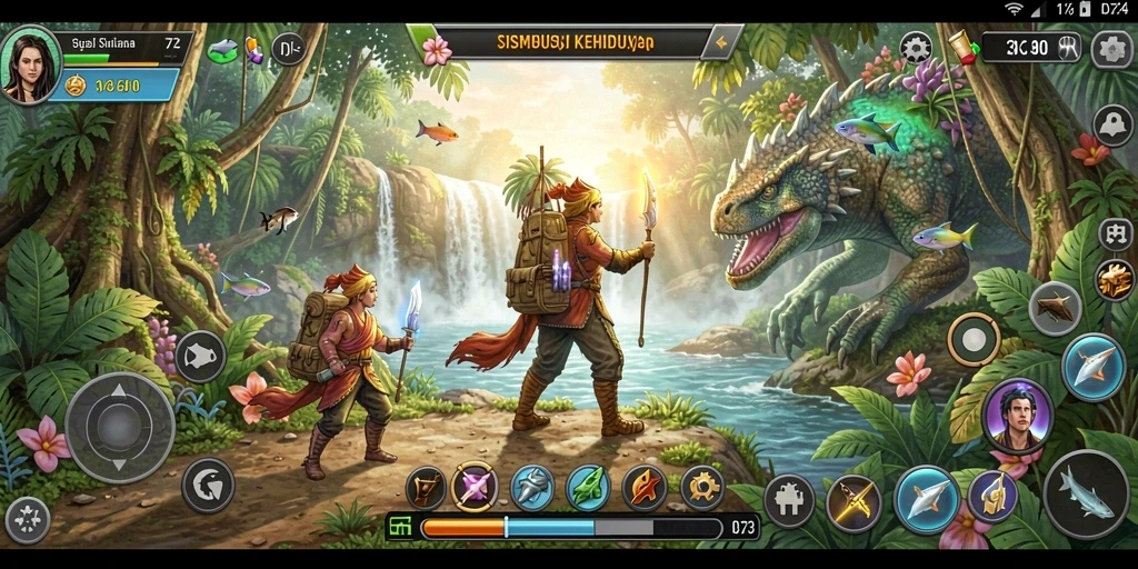 Screenshot D73 menampilkan gameplay simulasi yang menarik dan interaktif.