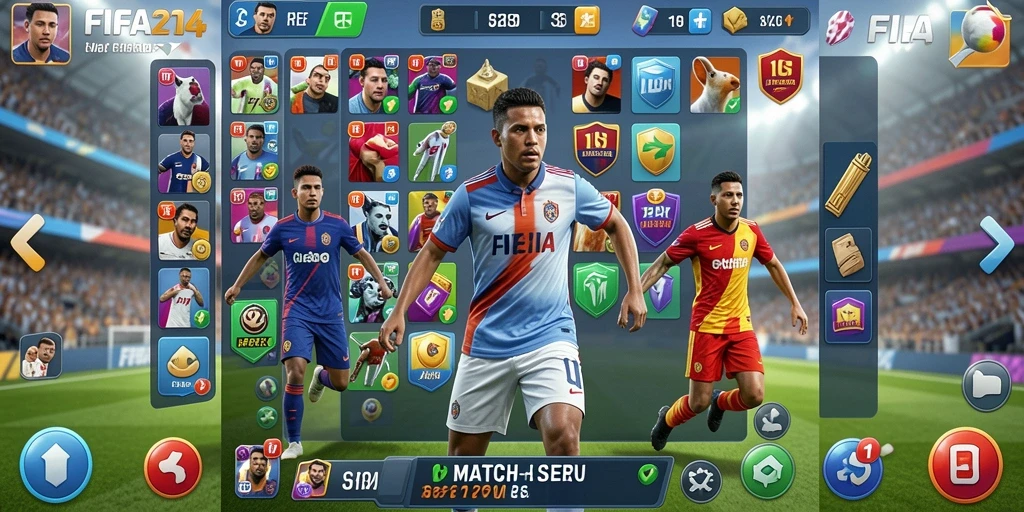 Screenshot utama FIFA234 menunjukkan gameplay Match-3 yang seru dan menantang.