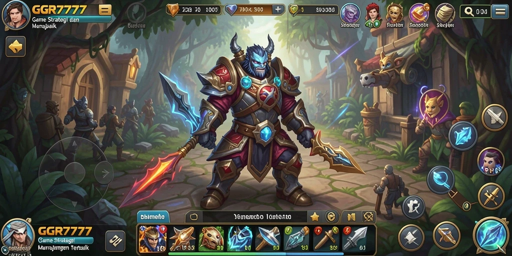 Tampilan gameplay menarik dari GGR7777 yang menggambarkan strategi dan pertempuran.