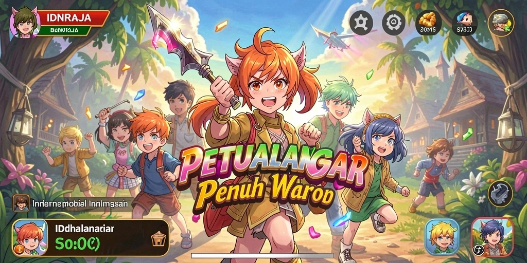 Tampilan gameplay seru dan karakter ikonik dalam IDNRAJA.