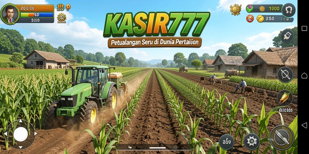 Tampilan menarik gameplay KASIR777 dengan kebun hijau dan hewan ternak.