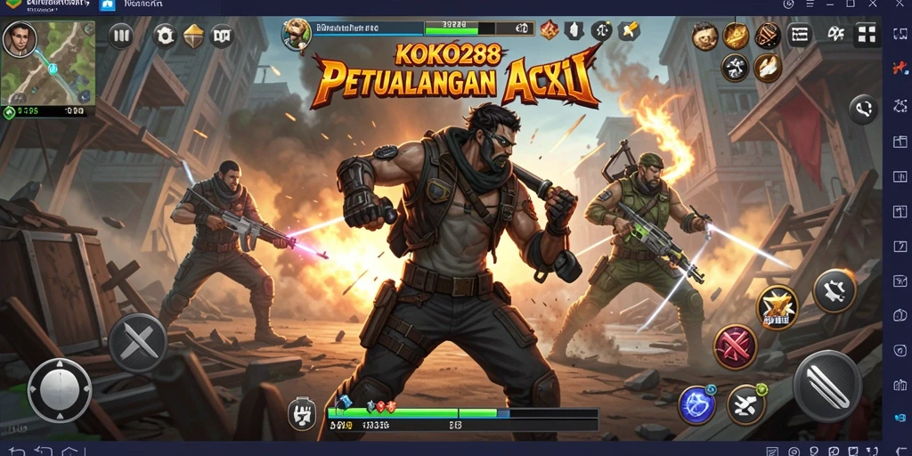 Gameplay KOKO288 menampilkan aksi mendebarkan dan pertarungan yang intens.