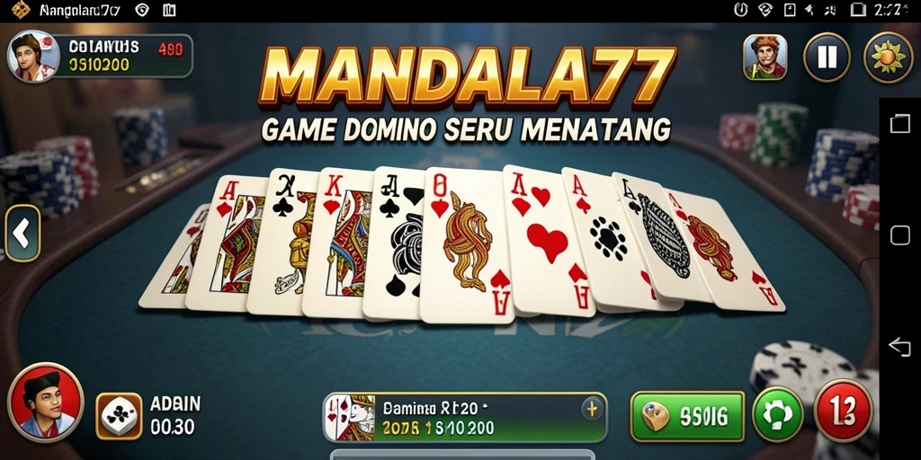 Tampilan gameplay menegangkan dalam MANDALA77, penuh strategi dan keseruan.