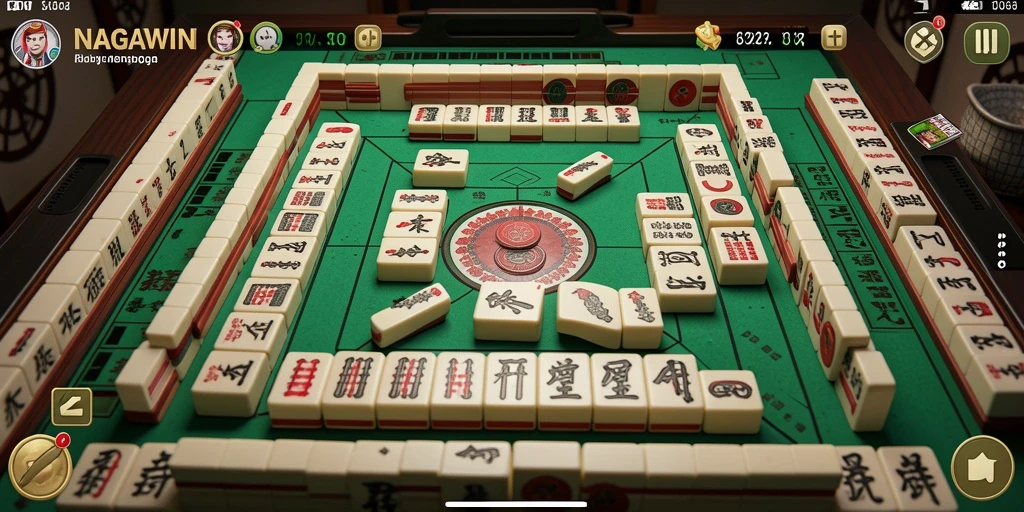 Tampilan gameplay menarik dari permainan Mahjong NAGAWIN.