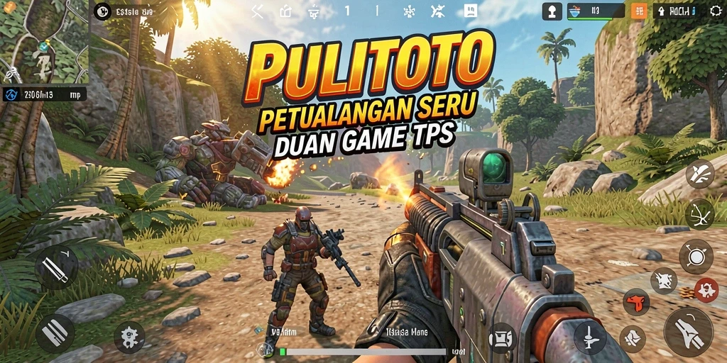 Screenshot PULITOTO menunjukkan aksi menegangkan dalam gameplay TPS.