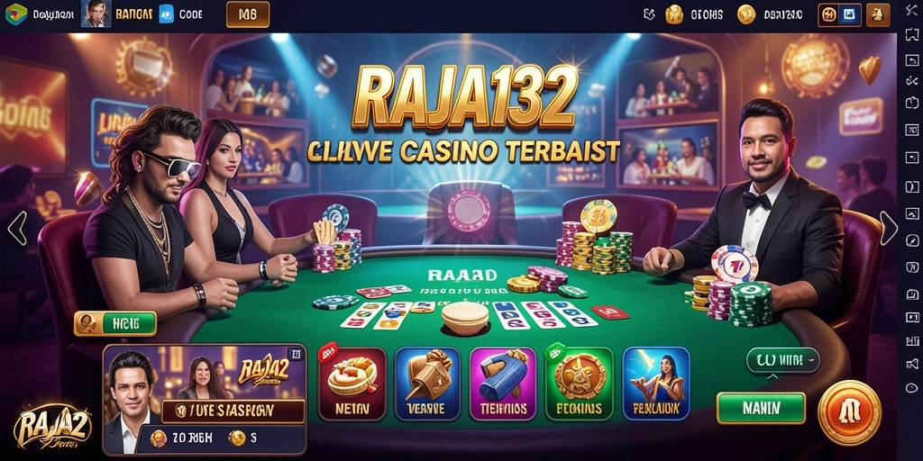 Tampilan gameplay RAJA132 yang menakjubkan dan interaktif dalam permainan Live Casino.