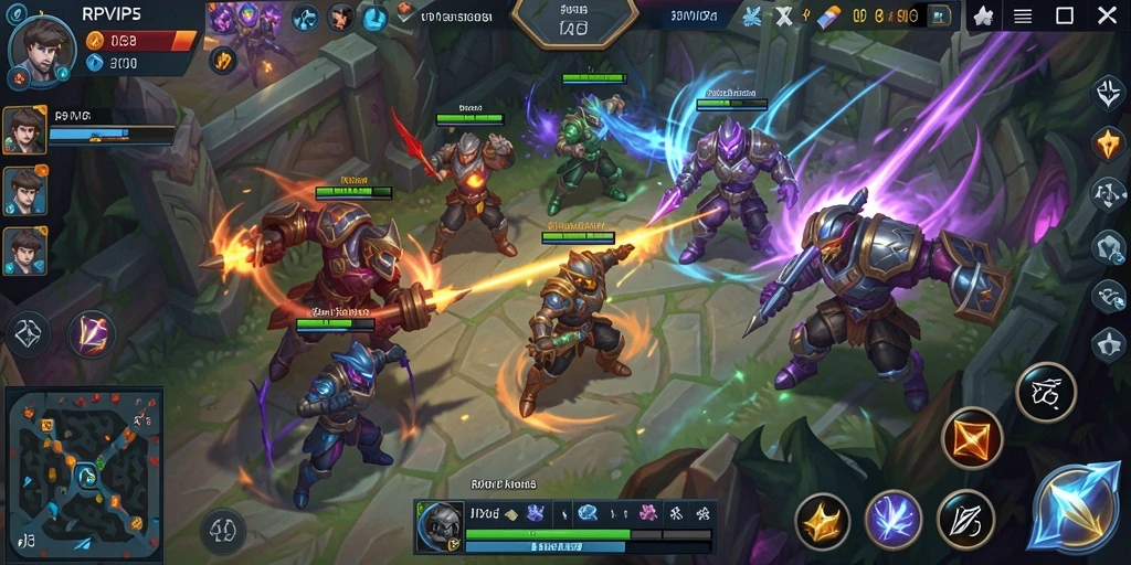 Screenshot gameplay RPVIP5 dengan aksi seru di arena MOBA.