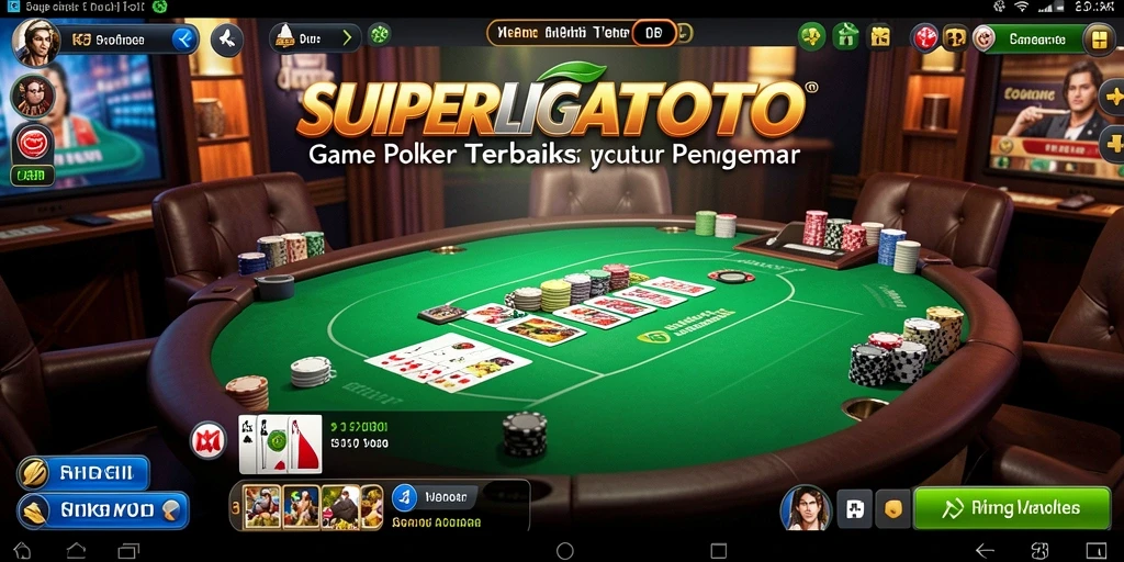 Tampilan gameplay seru di SUPERLIGATOTO dengan fitur poker menarik.