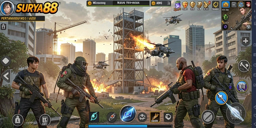 Tampilan menarik dari gameplay Tower Defense SURYA88 yang penuh aksi.