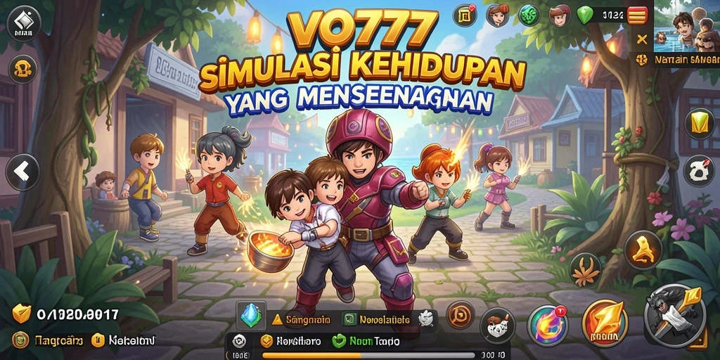 Tangkapan layar utama VO777 menampilkan gameplay simulasi kehidupan yang seru.